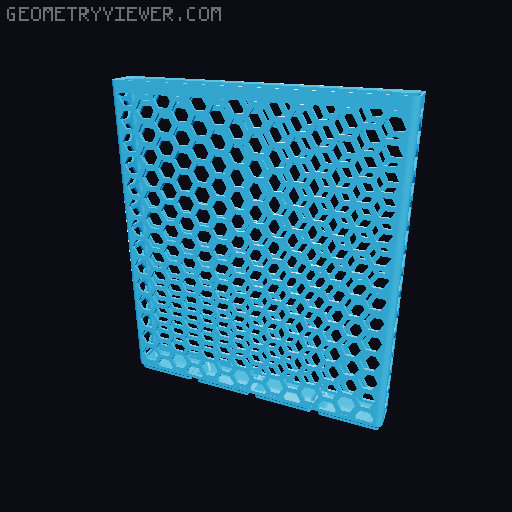 Gridfinity Hex Bins Light (rotated grid) all sizes 3D model thumbnail