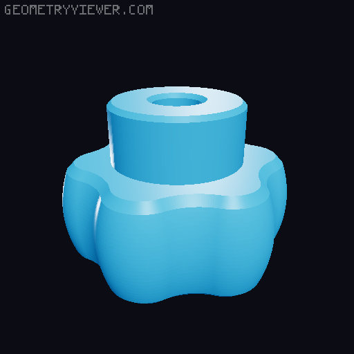 Star grip hexagon screw M3 M4 M5 M6 M8 M10 M12 3D model thumbnail