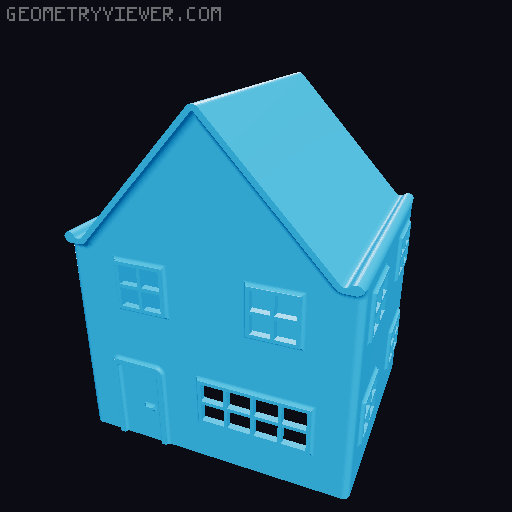 Christmas Town, Simple hollow Buildings 3D model thumbnail