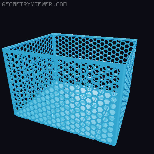 Gridfinity Hex Bins Light (rotated grid) all sizes 3D model thumbnail