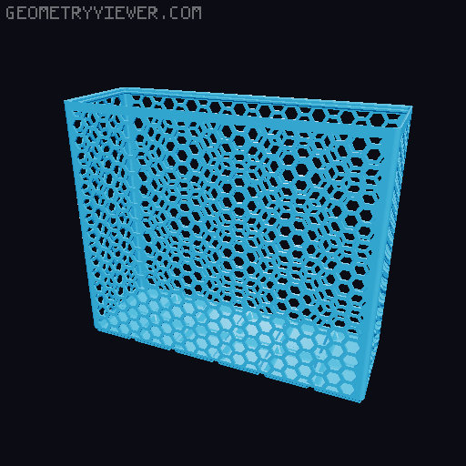 Gridfinity Hex Bins Light (rotated grid) all sizes 3D model thumbnail