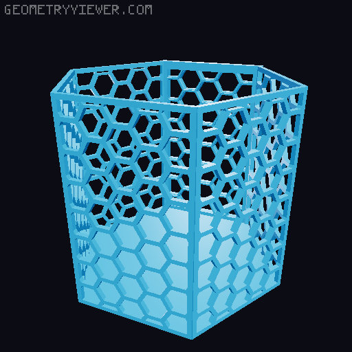 HSW hexagonal baskets v2 with full bottom 3D model thumbnail