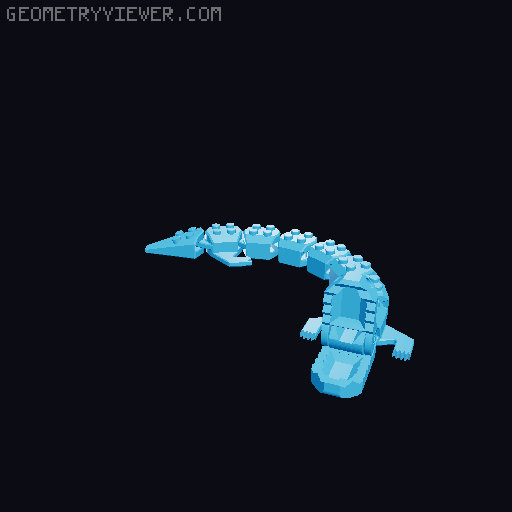Long Brick-Flexi-Gator 3D model thumbnail