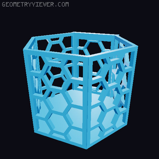 HSW hexagonal baskets v2 with full bottom 3D model thumbnail