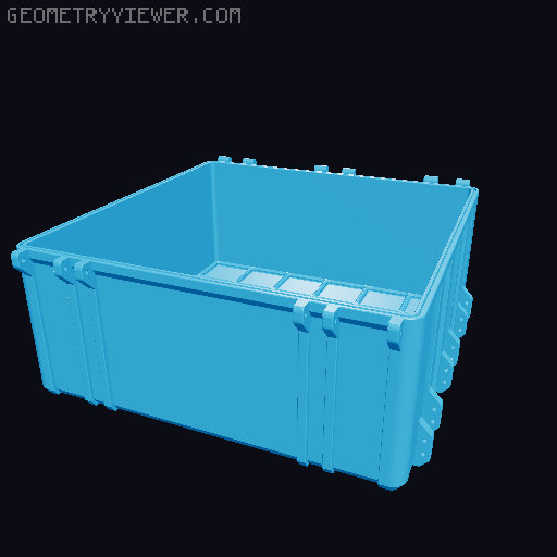 Gridfinity Rugged Storage Box, Parametric and Customizable 3D model thumbnail
