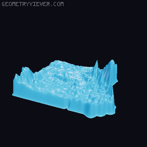 Topographic World Map 3D model thumbnail