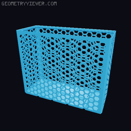 Gridfinity Hex Bins Light (rotated grid) all sizes 3D model thumbnail
