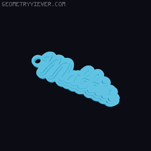 Customizable name keychain / tag 3D model thumbnail