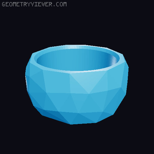 Wide Low Poly Ring 3D model thumbnail