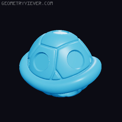 Koopa shell flat 3D model thumbnail