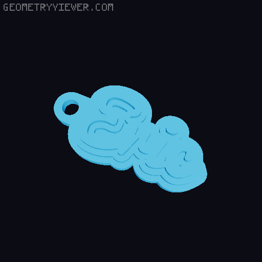 Customizable name keychain / tag 3D model thumbnail