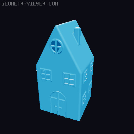 Christmas Town, Simple hollow Buildings 3D model thumbnail