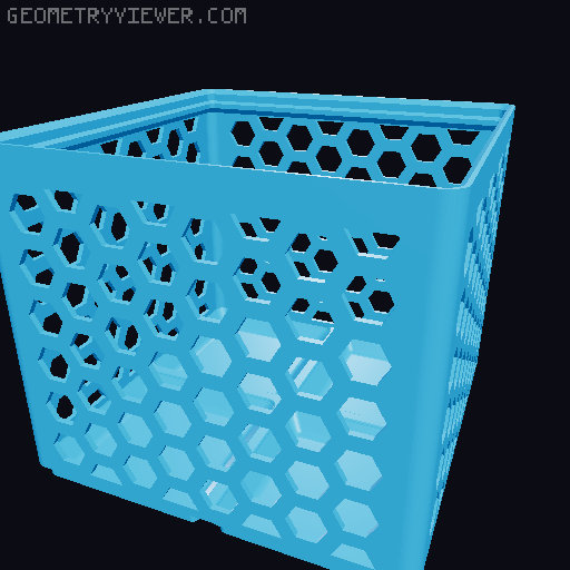 Gridfinity Hex Bins Light (rotated grid) all sizes 3D model thumbnail