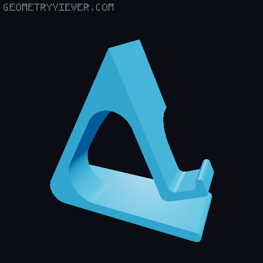 Phone Stand for Phones with Cases (allows for charging cable) 3D model thumbnail
