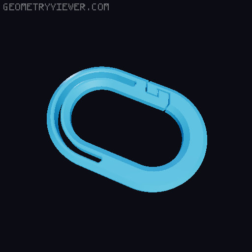 Oval Carabiner (7 sizes) 3D model thumbnail