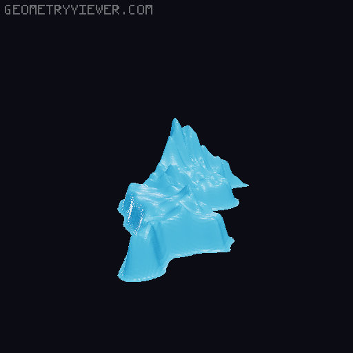 Topographic World Map 3D model thumbnail
