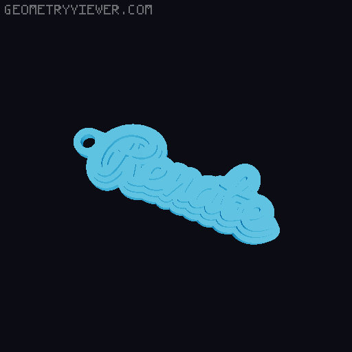 Customizable name keychain / tag 3D model thumbnail