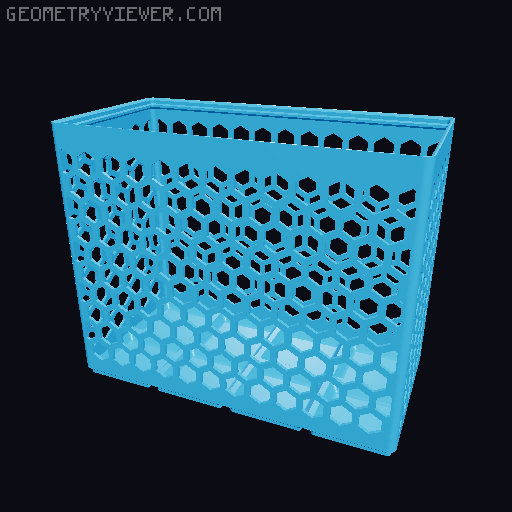 Gridfinity Hex Bins Light all sizes 3D model thumbnail