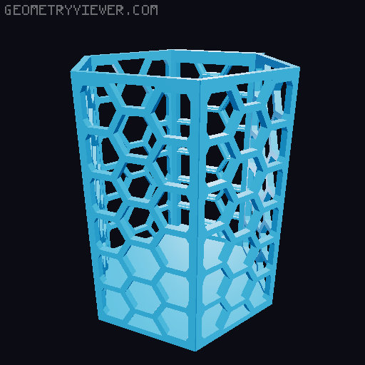 HSW hexagonal baskets v2 with full bottom 3D model thumbnail