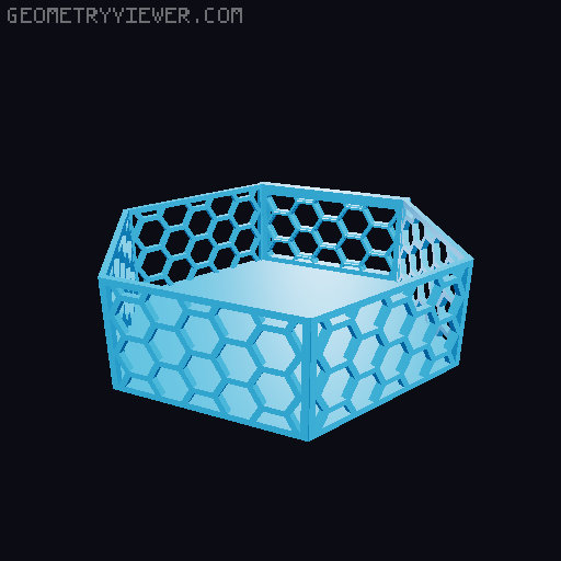 HSW hexagonal baskets v2 with full bottom 3D model thumbnail