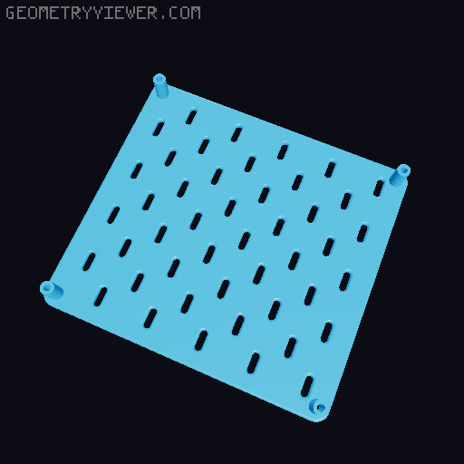 Skadis Pegboard, all sizes 80 to 360mm 3D model thumbnail