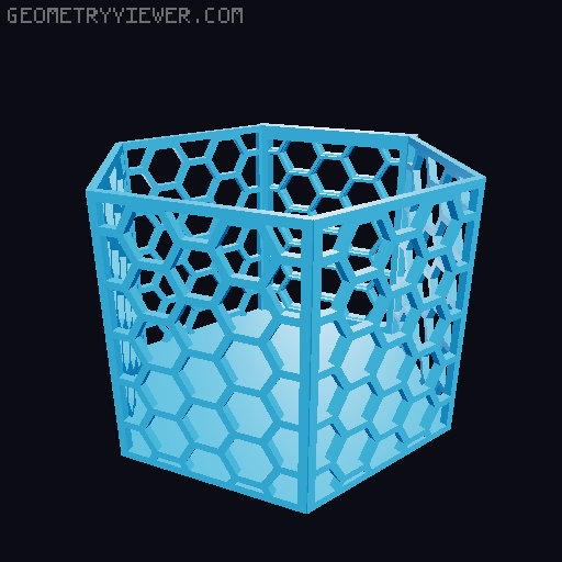 HSW hexagonal baskets v2 with full bottom 3D model thumbnail