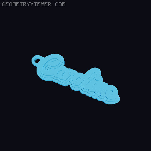 Customizable name keychain / tag 3D model thumbnail