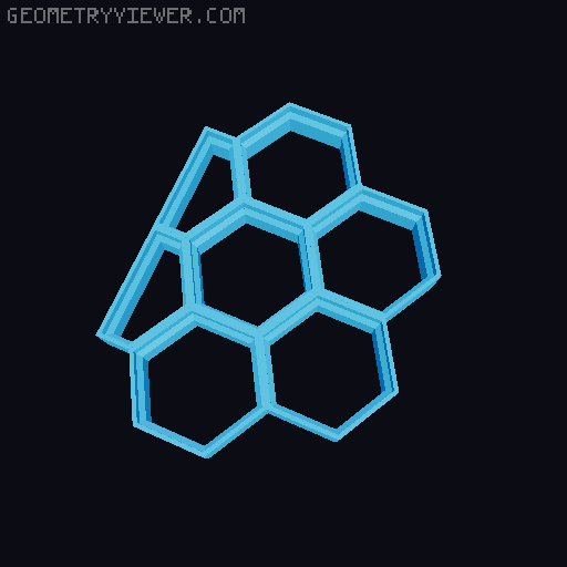 Honeycomb wall standard rectangular border 3D model thumbnail