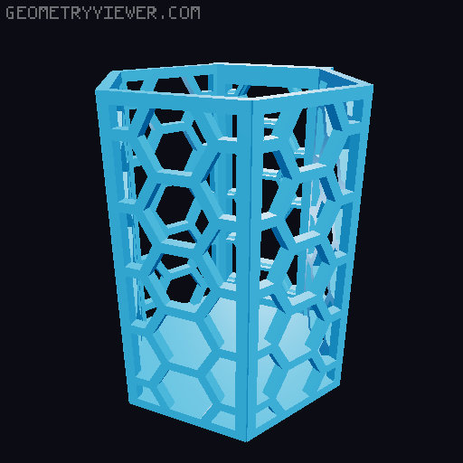 HSW hexagonal baskets v2 with full bottom 3D model thumbnail