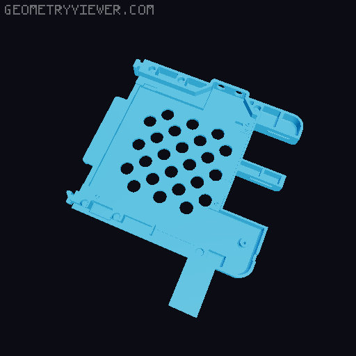 Framework Mainboard Case with Battery 3D model thumbnail