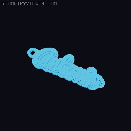 Customizable name keychain / tag 3D model thumbnail