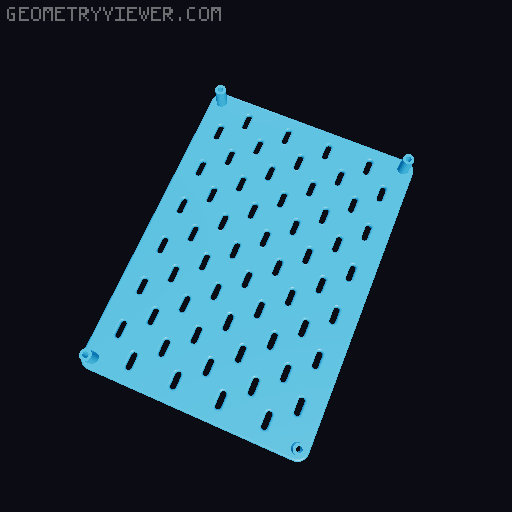 Skadis Pegboard, all sizes 80 to 360mm 3D model thumbnail