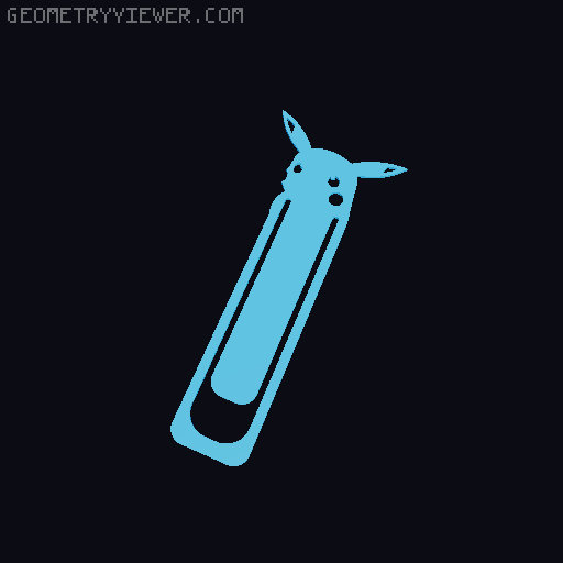 Pikachu Bookmark 3D model thumbnail