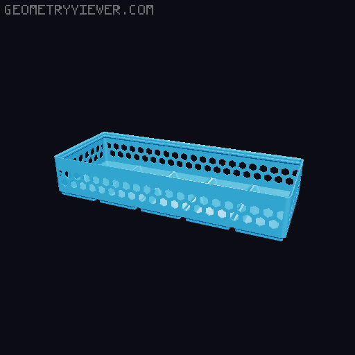 Gridfinity Hex Bins Light all sizes 3D model thumbnail