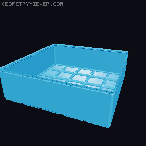 Gridfinity Box (Quick print, lite version, less filament!) 3D model thumbnail
