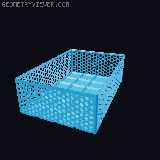 Gridfinity Hex Bins Light (rotated grid) all sizes 3D model thumbnail