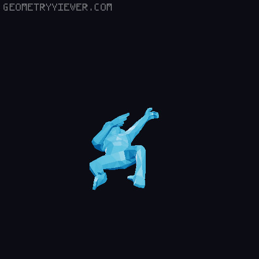 Low Poly Metal Monkey 3D model thumbnail