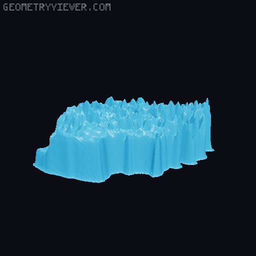 Topographic World Map 3D model thumbnail