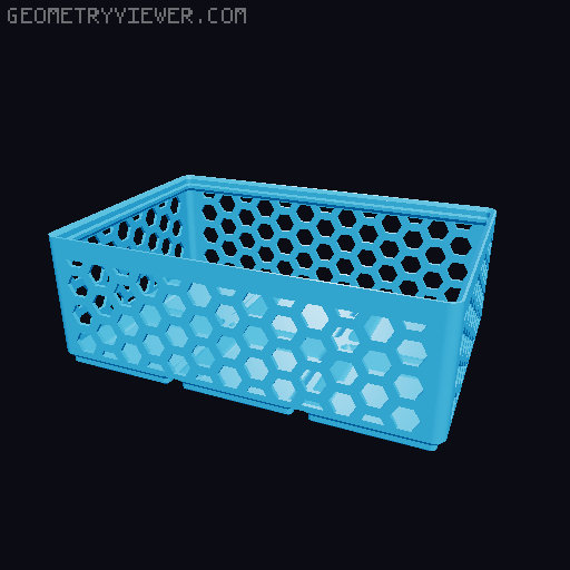 Gridfinity Hex Bins Light (rotated grid) all sizes 3D model thumbnail