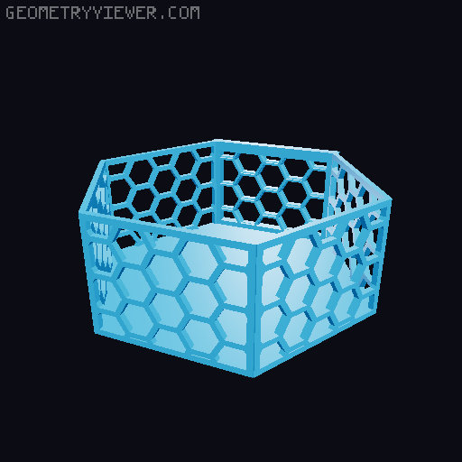 HSW hexagonal baskets v2 with full bottom 3D model thumbnail