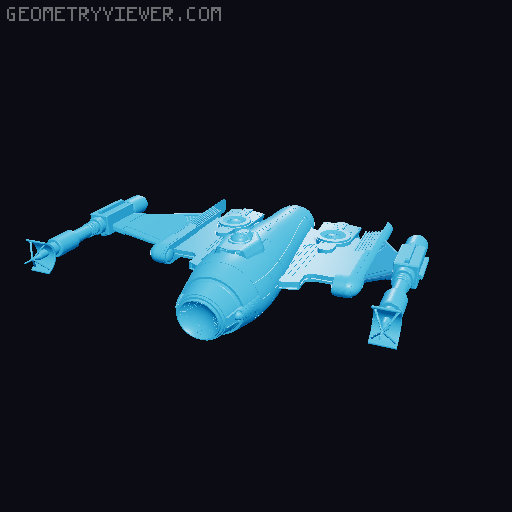 Cassowary Class Starship- Star Trek My creation 3D model thumbnail