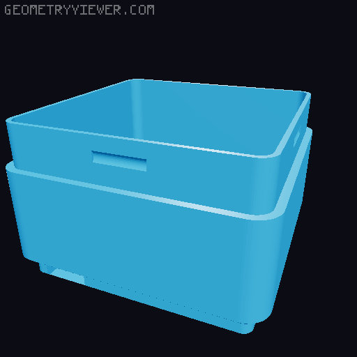 Gridfinity Bin with Gridfinity Cap (parametric) 3D model thumbnail