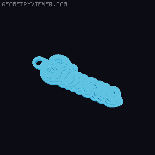 Customizable name keychain / tag 3D model thumbnail