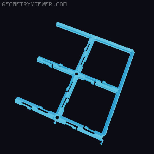 Gridfinity/Clickfinity edge baseplates with connectors (gridfinity compatible) 3D model thumbnail