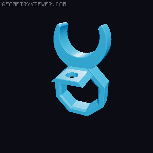 Pipe Clip for Round Bar Connector to Clamb Rods with Different Sizes 3D model thumbnail