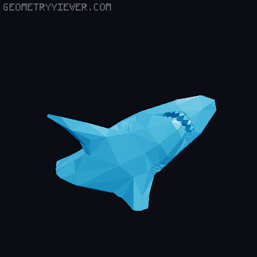 Low Poly Wall Shark 3D model thumbnail