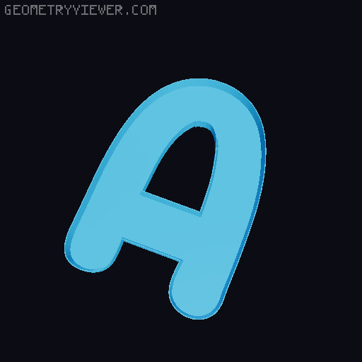 Glowing WLED or LED all alphabet letters and all numbers 8.5 cm high 3D model thumbnail