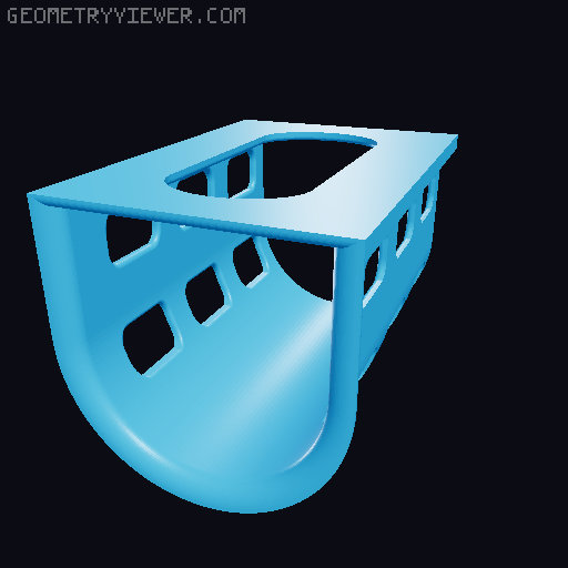Garbage bag holder top/side. Standard, Hexagon and Voronoi design. 3D model thumbnail