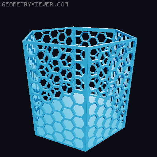 HSW hexagonal baskets v2 with full bottom 3D model thumbnail
