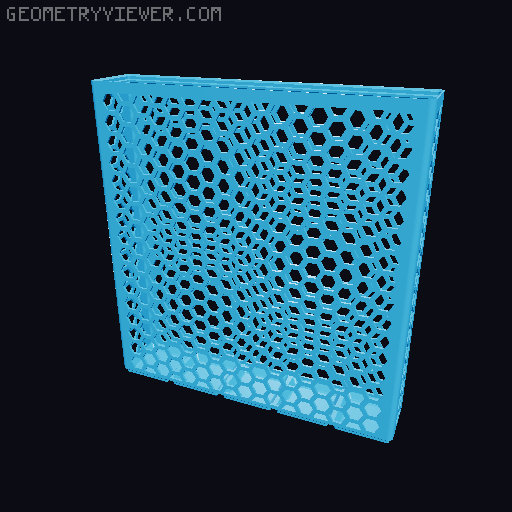 Gridfinity Hex Bins Light (rotated grid) all sizes 3D model thumbnail